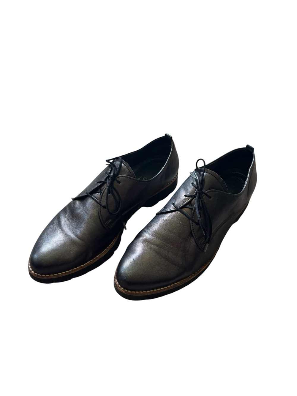 Gabor Comfort Metallic Leather lace up pointed oxford Shoes Women's UK 7/ US 9